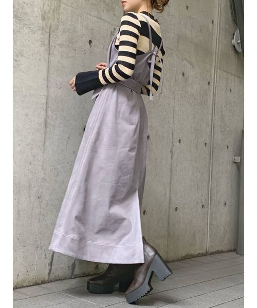 dazzlin（ダズリン）の「ミックスボーダースリーブフレアニット（ニット/セーター・レディース・ブラック/ベージュ/グレー/モカ/オフホワイト・FREE）」の17枚目の写真