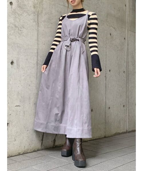 dazzlin（ダズリン）の「ミックスボーダースリーブフレアニット（ニット/セーター・レディース・ブラック/ベージュ/グレー/モカ/オフホワイト・FREE）」の18枚目の写真