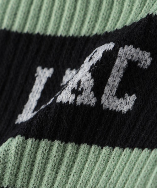 LOVETOXIC（ラブトキシック）の「ラインロゴリブクルーソックス（ソックス/靴下・キッズ・サックスブルー/ブラック/オフホワイト/ベージュ/エメラルド・23-25cm/20-22cm）」の8枚目の写真