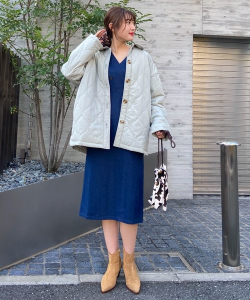 EPIMI E'PIMMY（エピミエピミー）の「キルティングCPOブルゾン（ブルゾン・レディース・ブラック/オフホワイト/ダークグリーン・MEDIUM）」の9枚目の写真