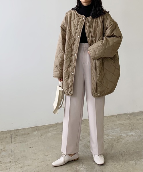 LIAN(リアン)の「リバーシブルキルティングミドルコート(ノーカラーコート・レディース・アイボリー/モカ/ブラック/カーキ・FREE)」の19枚目の写真