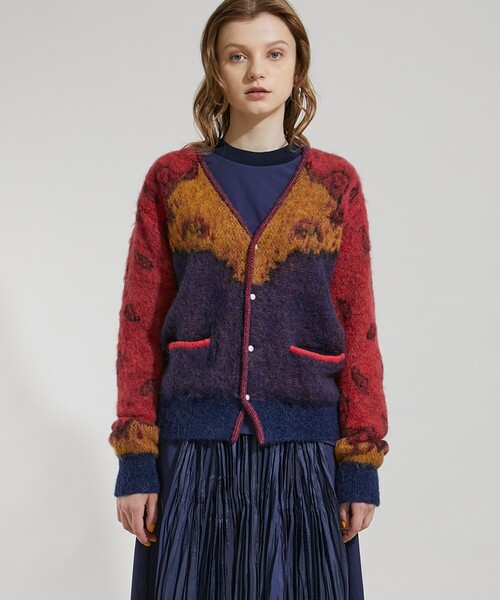 TOGA PULLA(トーガ プルラ)の「【TOGA PULLA(トーガプルラ)】モヘアジャガードニットカーディガン TP12-XO208(ニット/セーター・レディース・イエロー/ライトグリーン・36/38)」の13枚目の写真