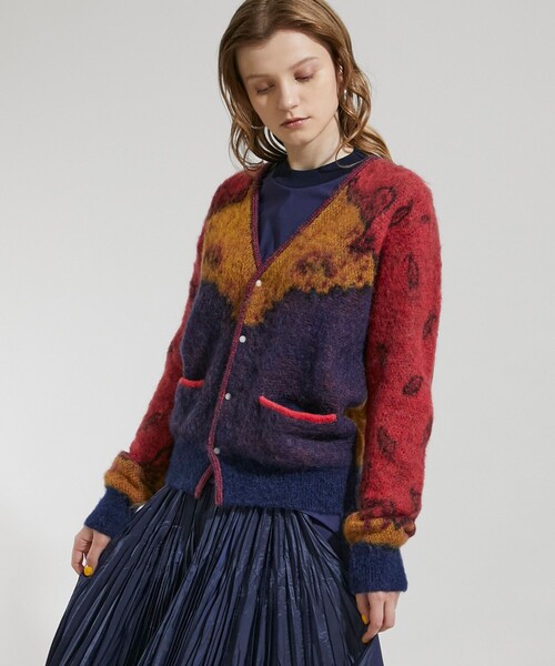 TOGA PULLA(トーガ プルラ)の「【TOGA PULLA(トーガプルラ)】モヘアジャガードニットカーディガン TP12-XO208(ニット/セーター・レディース・イエロー/ライトグリーン・36/38)」の19枚目の写真