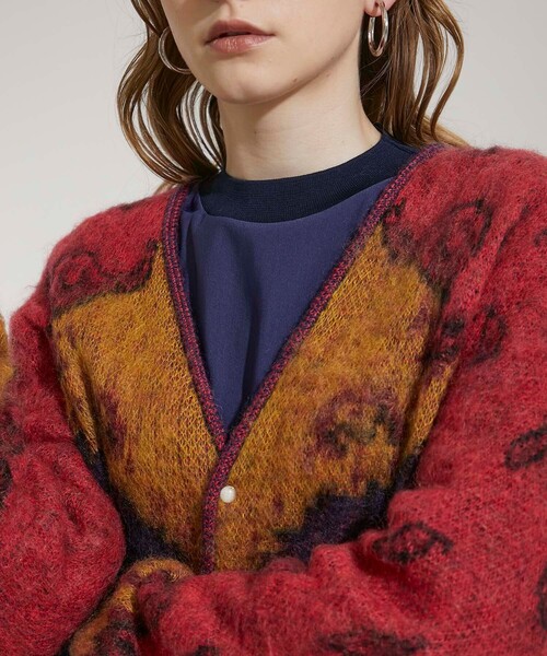 TOGA PULLA(トーガ プルラ)の「【TOGA PULLA(トーガプルラ)】モヘアジャガードニットカーディガン TP12-XO208(ニット/セーター・レディース・イエロー/ライトグリーン・36/38)」の5枚目の写真