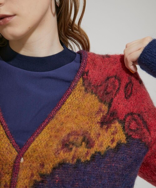 TOGA PULLA(トーガ プルラ)の「【TOGA PULLA(トーガプルラ)】モヘアジャガードニットカーディガン TP12-XO208(ニット/セーター・レディース・イエロー/ライトグリーン・36/38)」の11枚目の写真