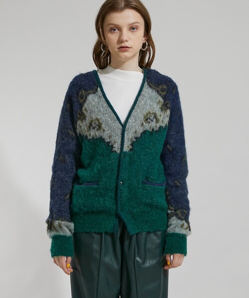 TOGA PULLA(トーガ プルラ)の「【TOGA PULLA(トーガプルラ)】モヘアジャガードニットカーディガン TP12-XO208(ニット/セーター・レディース・イエロー/ライトグリーン・36/38)」の17枚目の写真