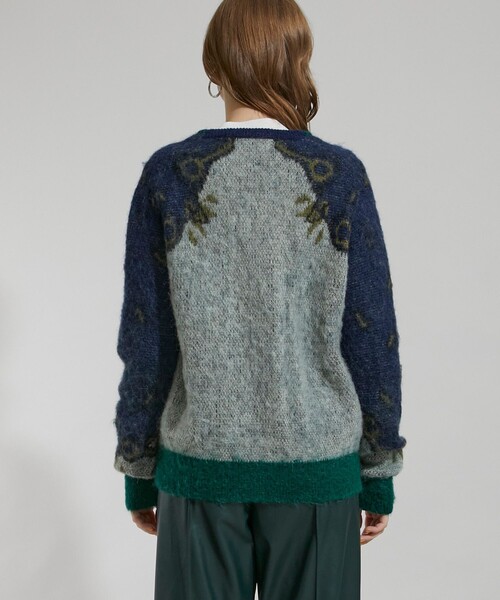 TOGA PULLA(トーガ プルラ)の「【TOGA PULLA(トーガプルラ)】モヘアジャガードニットカーディガン TP12-XO208(ニット/セーター・レディース・イエロー/ライトグリーン・36/38)」の6枚目の写真