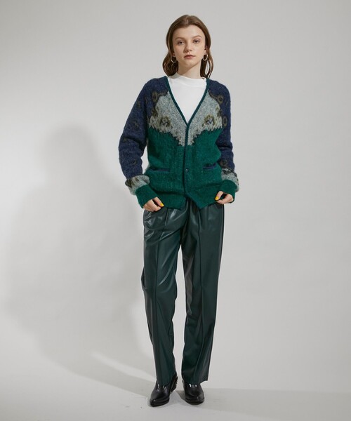 TOGA PULLA(トーガ プルラ)の「【TOGA PULLA(トーガプルラ)】モヘアジャガードニットカーディガン TP12-XO208(ニット/セーター・レディース・イエロー/ライトグリーン・36/38)」の9枚目の写真