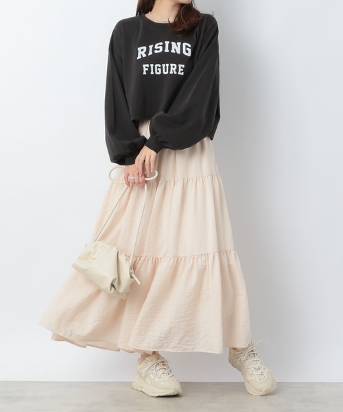 Heather(ヘザー)の「フロッキーロゴクロップドロンT 219163(Tシャツ/カットソー・レディース・ホワイト×グリーン/ベージュ/ホワイト×ブラック/ブラック/ホワイト×レッド・FREE)」の14枚目の写真