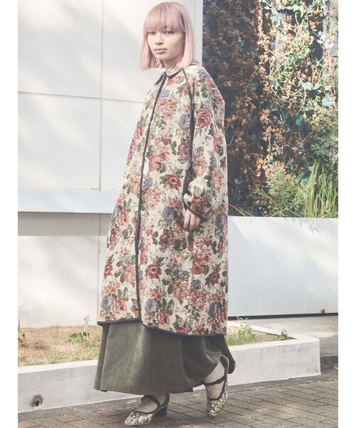 merry jenny（メリージェニー）の「ジャガードAラインコート（その他アウター・レディース・グリーン/ブラウン・FREE）」の12枚目の写真