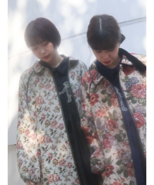 merry jenny（メリージェニー）の「ジャガードAラインコート（その他アウター・レディース・グリーン/ブラウン・FREE）」の3枚目の写真