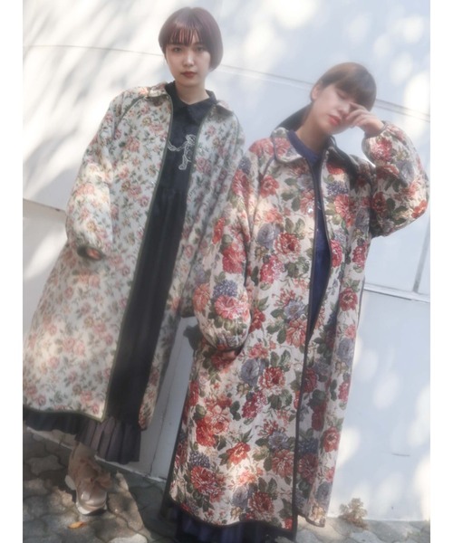 merry jenny（メリージェニー）の「ジャガードAラインコート（その他アウター・レディース・グリーン/ブラウン・FREE）」の5枚目の写真