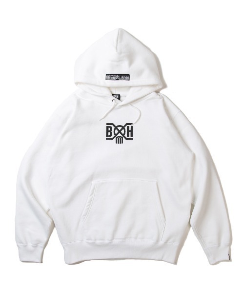 BOUNTY HUNTER(バウンティーハンター)の「BxH LOGO HEAVY WEIGHT Pullover Pk(パーカー・メンズ・ホワイト/ブラック/グレー・MEDIUM/LARGE/X-LARGE)」の2枚目の写真