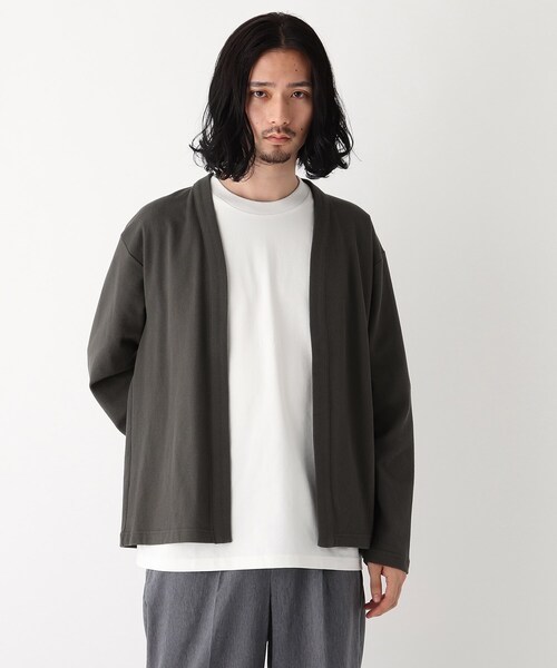 OPAQUE.CLIP(オペークドットクリップ)の「◆鹿の子ボタンレスカーデ(カーディガン/ボレロ・メンズ・アイボリー/ネイビー/グレー・02/03/04)」の2枚目の写真