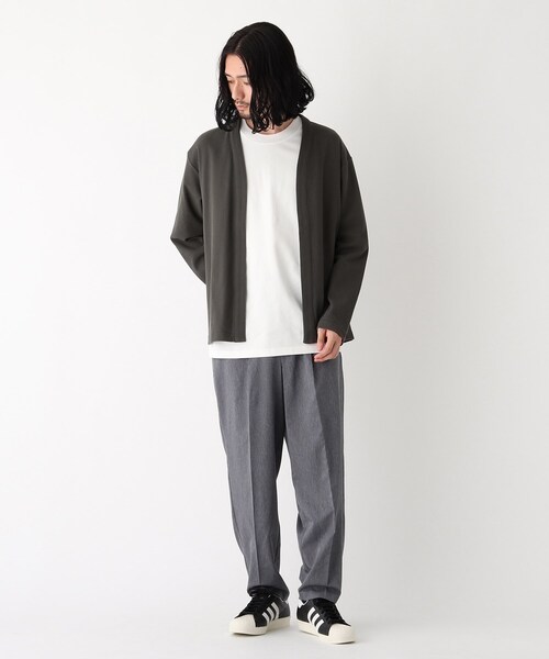 OPAQUE.CLIP(オペークドットクリップ)の「◆鹿の子ボタンレスカーデ(カーディガン/ボレロ・メンズ・アイボリー/ネイビー/グレー・02/03/04)」の10枚目の写真