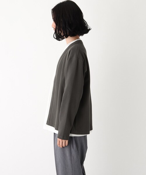 OPAQUE.CLIP(オペークドットクリップ)の「◆鹿の子ボタンレスカーデ(カーディガン/ボレロ・メンズ・アイボリー/ネイビー/グレー・02/03/04)」の12枚目の写真