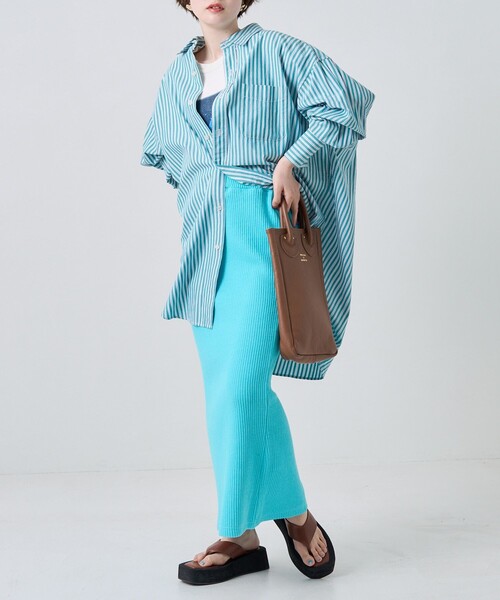 FREAK'S STORE（フリークスストア）の「マルチストライプビッグシャツ（シャツ/ブラウス・レディース・ピンク/イエロー/ブルー/グリーン・ﾌﾘ-）」の14枚目の写真