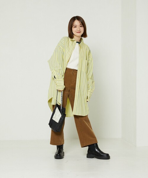 FREAK'S STORE（フリークスストア）の「マルチストライプビッグシャツ（シャツ/ブラウス・レディース・ピンク/イエロー/ブルー/グリーン・ﾌﾘ-）」の11枚目の写真