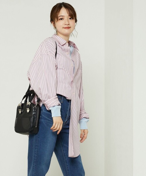 FREAK'S STORE ビックシルエットストライプシャツ FREAK'S STORE（フリークスストア）の「マルチストライプビッグ