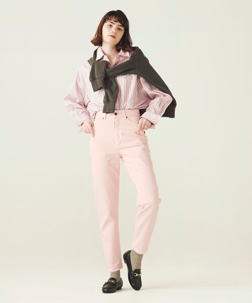 FREAK'S STORE（フリークスストア）の「マルチストライプビッグシャツ（シャツ/ブラウス・レディース・ピンク/イエロー/ブルー/グリーン・ﾌﾘ-）」の12枚目の写真