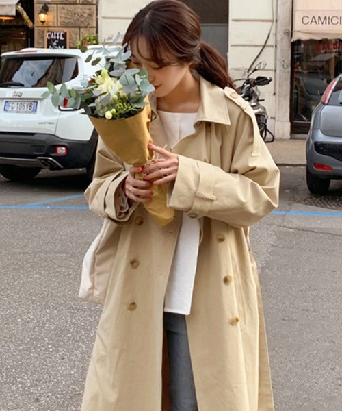 Doula Doula（ドゥーラドゥーラ）の「BIGシルエット トレンチコート（トレンチコート・レディース・ブラック/ベージュ・M/L）」の7枚目の写真