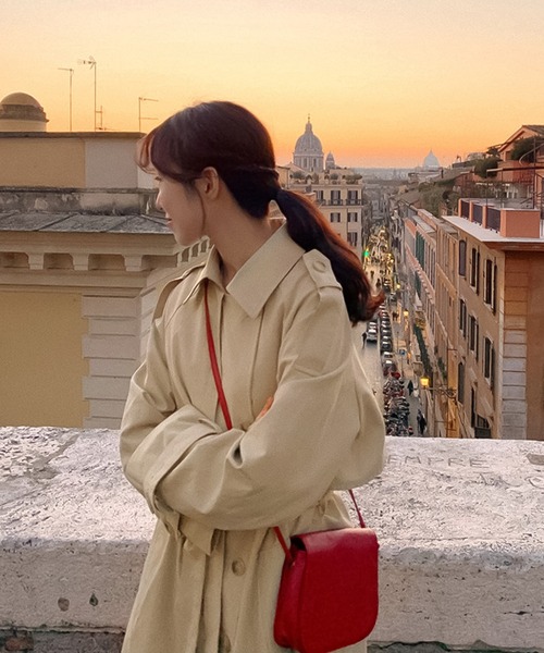 Doula Doula（ドゥーラドゥーラ）の「BIGシルエット トレンチコート（トレンチコート・レディース・ブラック/ベージュ・M/L）」の15枚目の写真