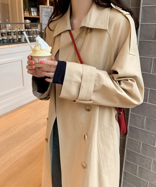 Doula Doula（ドゥーラドゥーラ）の「BIGシルエット トレンチコート（トレンチコート・レディース・ブラック/ベージュ・M/L）」の3枚目の写真