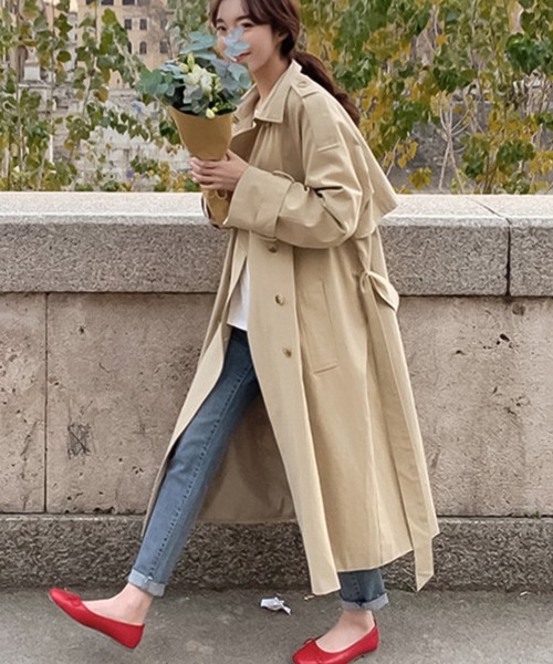 Doula Doula（ドゥーラドゥーラ）の「BIGシルエット トレンチコート（トレンチコート・レディース・ブラック/ベージュ・M/L）」の8枚目の写真