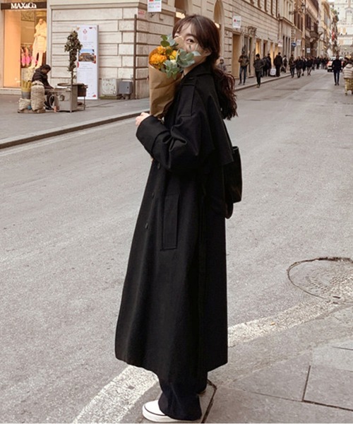 Doula Doula（ドゥーラドゥーラ）の「BIGシルエット トレンチコート（トレンチコート・レディース・ブラック/ベージュ・M/L）」の9枚目の写真