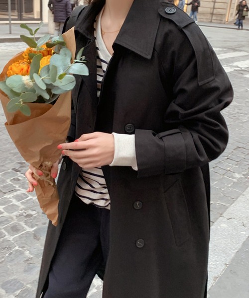 Doula Doula（ドゥーラドゥーラ）の「BIGシルエット トレンチコート（トレンチコート・レディース・ブラック/ベージュ・M/L）」の13枚目の写真