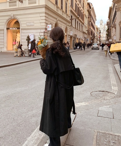 Doula Doula（ドゥーラドゥーラ）の「BIGシルエット トレンチコート（トレンチコート・レディース・ブラック/ベージュ・M/L）」の17枚目の写真