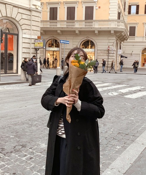 Doula Doula（ドゥーラドゥーラ）の「BIGシルエット トレンチコート（トレンチコート・レディース・ブラック/ベージュ・M/L）」の21枚目の写真