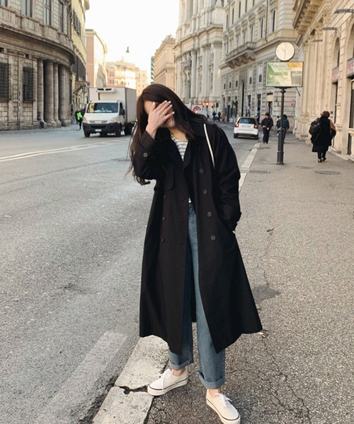 Doula Doula（ドゥーラドゥーラ）の「BIGシルエット トレンチコート（トレンチコート・レディース・ブラック/ベージュ・M/L）」の6枚目の写真