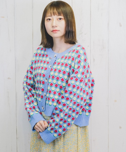 Clice de Paris（クリシェドゥパリス）の「K/フラワーニットカーデ（カーディガン/ボレロ・レディース・ブルー・ONESIZE）」の7枚目の写真