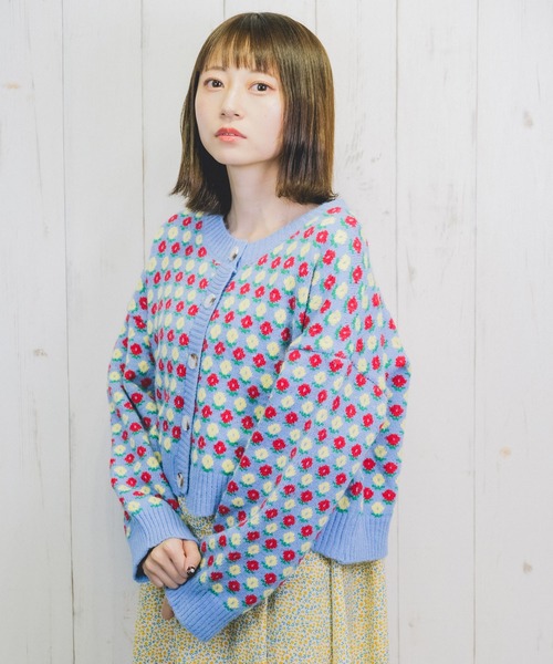 Clice de Paris（クリシェドゥパリス）の「K/フラワーニットカーデ（カーディガン/ボレロ・レディース・ブルー・ONESIZE）」の8枚目の写真