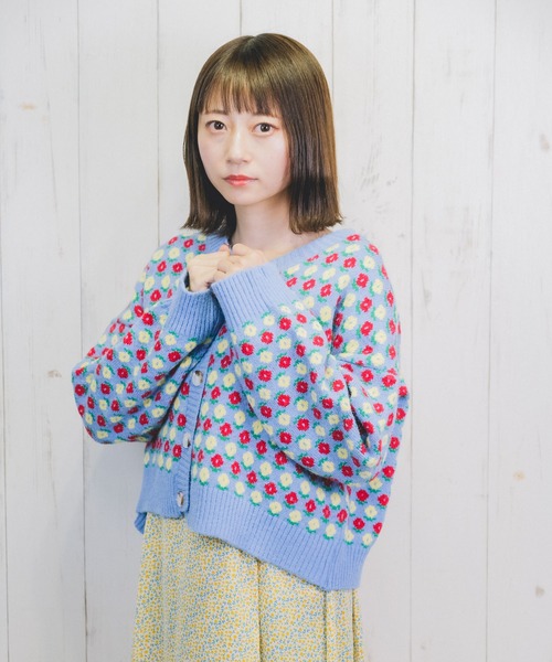 Clice de Paris（クリシェドゥパリス）の「K/フラワーニットカーデ（カーディガン/ボレロ・レディース・ブルー・ONESIZE）」の9枚目の写真