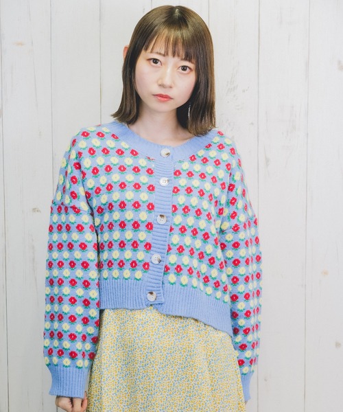 Clice de Paris（クリシェドゥパリス）の「K/フラワーニットカーデ（カーディガン/ボレロ・レディース・ブルー・ONESIZE）」の10枚目の写真