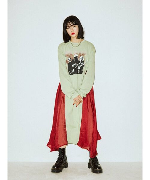 jouetie(ジュエティ)の「レースドッキングロンTワンピース(ワンピース・レディース・ブラック/オフホワイト/グリーン・MEDIUM)」の11枚目の写真