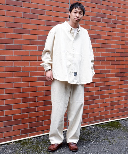 MANASTASH(マナスタッシュ)の「MANASTASH×GILET / マナスタッシュ×ジレ MS BD BIG SHIRTS マナスタッシュBDビッグシャツ(シャツ/ブラウス・メンズ・ナチュラル・MEDIUM)」の5枚目の写真