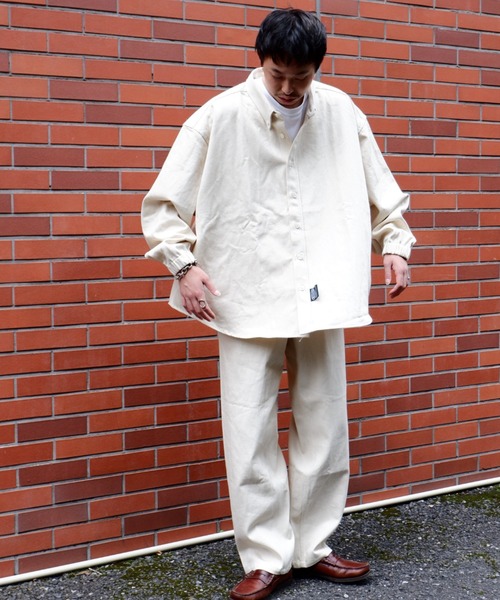 MANASTASH(マナスタッシュ)の「MANASTASH×GILET / マナスタッシュ×ジレ MS BD BIG SHIRTS マナスタッシュBDビッグシャツ(シャツ/ブラウス・メンズ・ナチュラル・MEDIUM)」の13枚目の写真