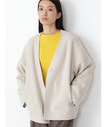 human woman | ◆メルトンバイカラーコート(ノーカラーコート)