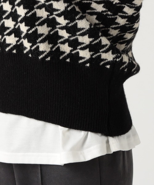 CECIL McBEE(セシルマクビー)の「千鳥柄ニットベスト(ベスト・レディース・ベージュ/ブラック/モカ・MEDIUM)」の11枚目の写真