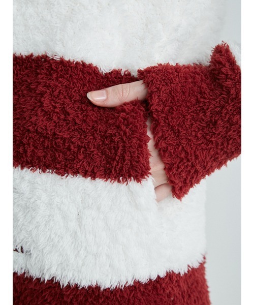 gelato pique（ジェラートピケ）の「【クリスマス】ジェラート2ボーダーパーカ（ルームウェア/パジャマ・レディース・ミント/レッド・FREE）」の17枚目の写真