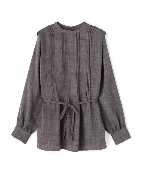 N.（N. Natural Beauty Basic）（エヌエヌナチュラルビューティーベーシック）の「◆ジョーゼットピンタックブラウス（Tシャツ/カットソー・レディース・チャコールグレー/ライトグリーン/ブラウン・MEDIUM）」の16枚目の写真