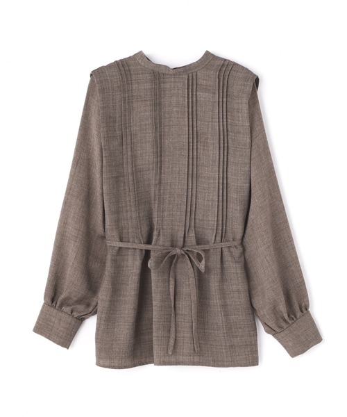 N.（N. Natural Beauty Basic）（エヌエヌナチュラルビューティーベーシック）の「◆ジョーゼットピンタックブラウス（Tシャツ/カットソー・レディース・チャコールグレー/ライトグリーン/ブラウン・MEDIUM）」の18枚目の写真