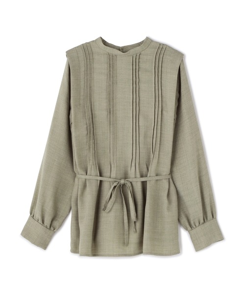 N.（N. Natural Beauty Basic）（エヌエヌナチュラルビューティーベーシック）の「◆ジョーゼットピンタックブラウス（Tシャツ/カットソー・レディース・チャコールグレー/ライトグリーン/ブラウン・MEDIUM）」の20枚目の写真