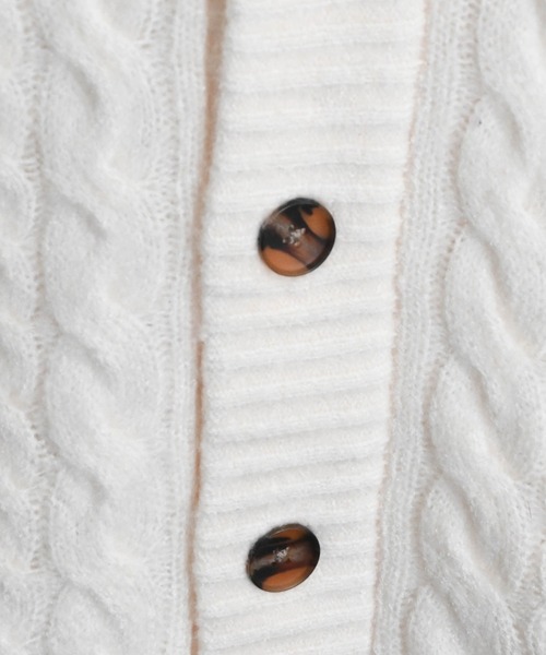 Anytime Songs（エニータイムソングス）の「ケーブル編みニット　ショールカーディガン（カーディガン/ボレロ・メンズ・オフホワイト/ブラック/グレイッシュベージュ・MEDIUM/X-LARGE/LARGE）」の12枚目の写真