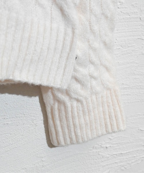 Anytime Songs（エニータイムソングス）の「ケーブル編みニット　ショールカーディガン（カーディガン/ボレロ・メンズ・オフホワイト/ブラック/グレイッシュベージュ・MEDIUM/X-LARGE/LARGE）」の11枚目の写真