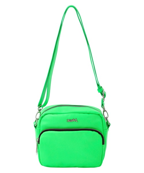 X-girl（エックスガール）の「FAUX LEATHER SHOULDER BAG（ショルダーバッグ・レディース・ライトグリーン/ピンク・ONE SIZE）」の4枚目の写真