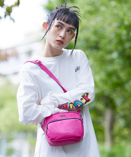X-girl（エックスガール）の「FAUX LEATHER SHOULDER BAG